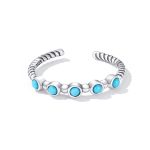 S925 Sterling Silber Turquoise Twist Women Open Ring – Bild 3