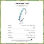 S925 Sterling Silber Turquoise Twist Women Open Ring – Bild 4