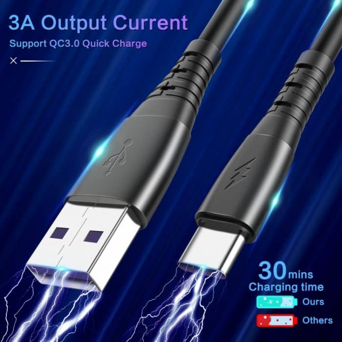 3A Typ-C/USB-C Federladedatenkabel – Bild 5