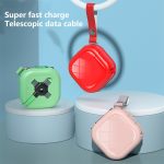 3 in 1 USB auf 8Pin + Micro USB + USB-C / Typ-C Teleskop-Ladekabel mit Handyhalter – Bild 2