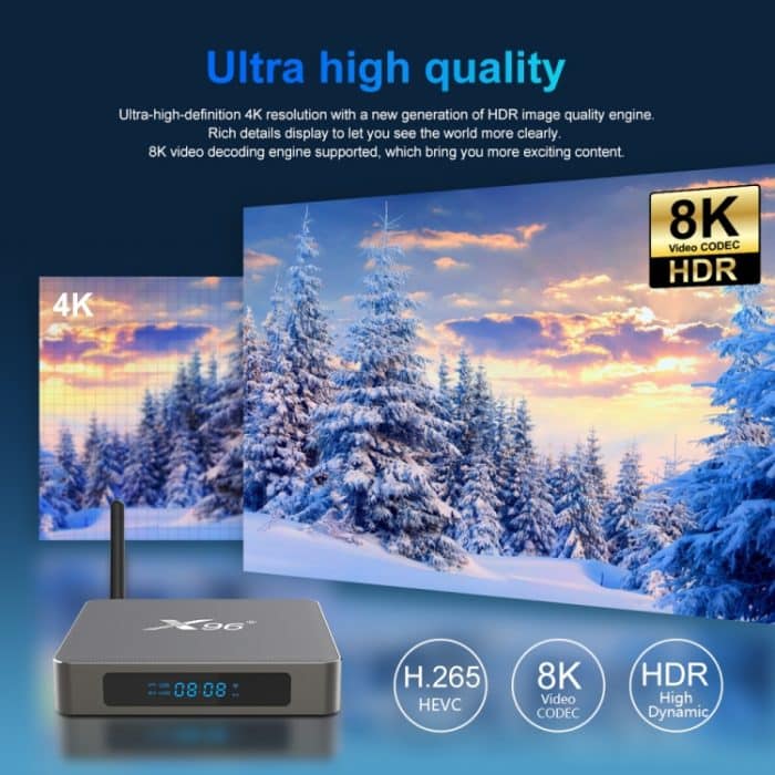 X96 X6 8K Smart TV BOX Android 11.0 Media Player, RK3566 Quad Core ARM Cortex A55, RAM: 8 GB, ROM: 128 GB, 8GB+128GB, EU Plug, 8GB+128GB, US Plug, 8GB+128GB, UK Plug – Bild 4