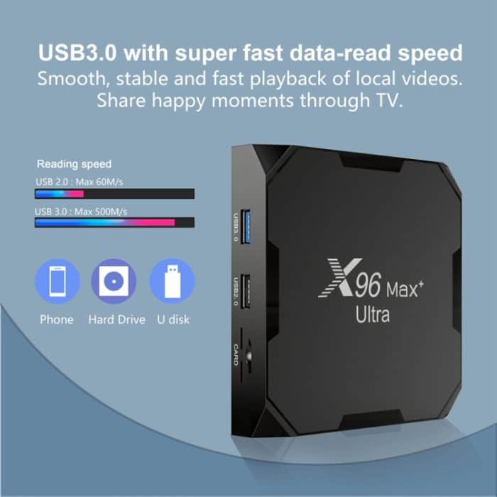 H96 Max+ Ultra 4GB+32GB Amlogic S905X4 8K Smart TV BOX Android 11.0 Media Player, 4GB+32GB, UK Plug, 4GB+32GB, US Plug, 4GB+32GB, EU Plug, 4GB+32GB, AU Plug – Bild 7