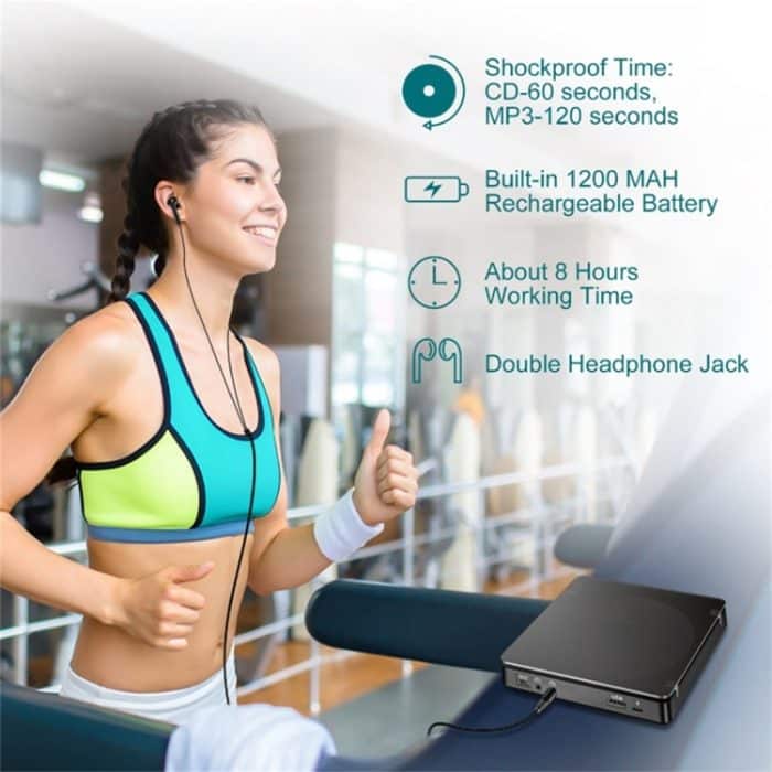 Kecag KC-708 Tragbarer Retro-Disc-Album-CD-Player, Disc Album CD Player(Black) – Bild 10