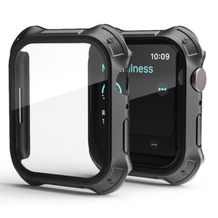 2-in-1 PC-Rahmen + Displayschutzfolie aus gehärtetem Glas, For Apple Watch Series 9 / 8 / 7 45mm, For Apple Watch Series 9 / 8 / 7 41mm