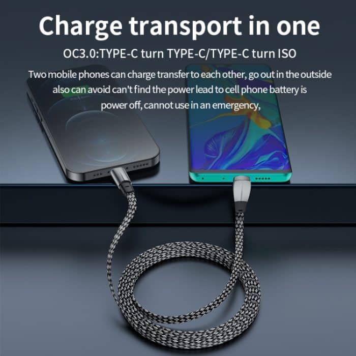 3A USB-C/Typ-C auf USB-C/Typ-C Winkelstück-Schnelllade-Datenkabel – Bild 5