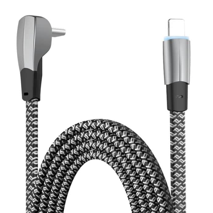 3A USB-C/Typ-C auf 8-Pin-Winkel-Schnelllade-Datenkabel – Bild 1