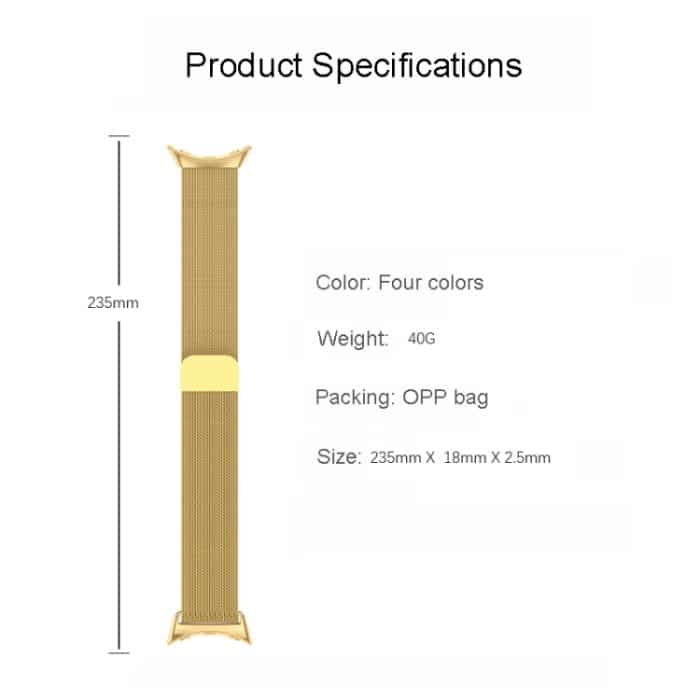 Milanaise-Uhrenarmband aus Edelstahl und Metall, For Google Pixel Watch – Bild 4