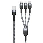 DUZZONA A3 3-in-1-USB-zu-Typ-C / 8-poliges / Micro-USB-Schnellladekabel, Kabellänge: 1,3 m