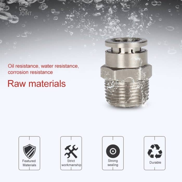 Gerader pneumatischer Schnellverbinder mit Außengewinde von LAIZE aus vernickeltem Kupfer, PC4-01, PC4-02, PC4-M5, PC6-01, PC6-02, PC6-03, PC6-04, PC6-M5, PC8-01, PC8-02, PC8-03, PC8-04, PC10-01, PC10-02, PC10-03, PC10-04, PC12-01, PC12-02, PC12-03... – Bild 5