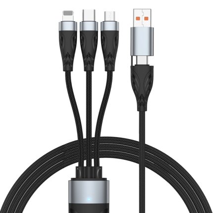 ADC-008 100 W USB/Typ-C auf Typ-C + 8 Pin + Micro USB Zwei bis drei voll kompatibles Schnelllade-Datenkabel