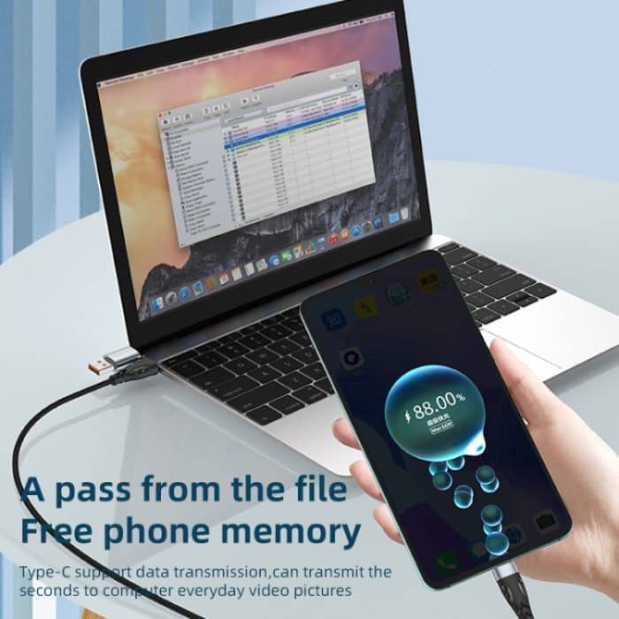 ADC-008 66 W USB auf USB-C/Typ-C + 8 Pin + Micro USB 3 in 1 voll kompatibles Schnelllade-Datenkabel – Bild 7