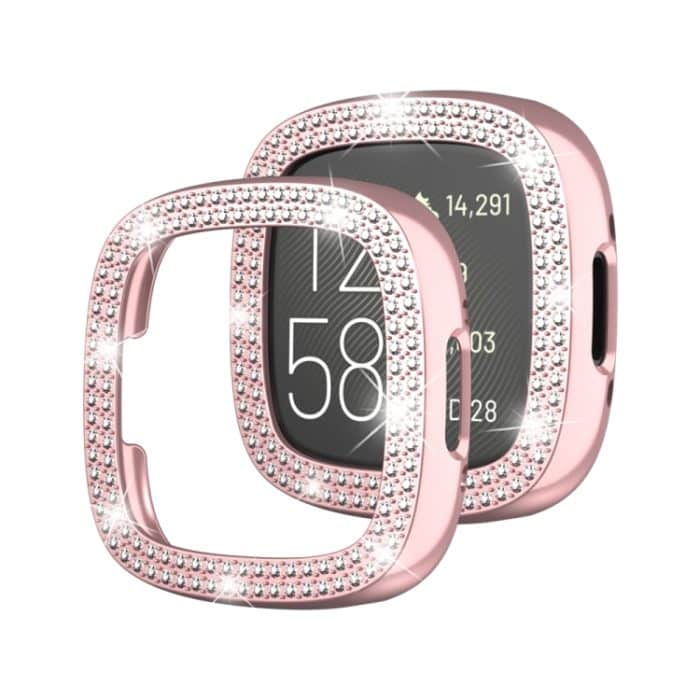 EDA004072301A.jpg Zweireihiges, ausgehöhltes, einfarbiges Diamant-Galvanik-Uhrengehäuse, For Fitbit Versa 4 – Bild 1