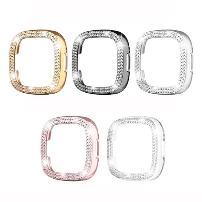 Zweireihiges, ausgehöhltes, einfarbiges Diamant-Galvanik-Uhrengehäuse, For Fitbit Versa 4 – Bild 2