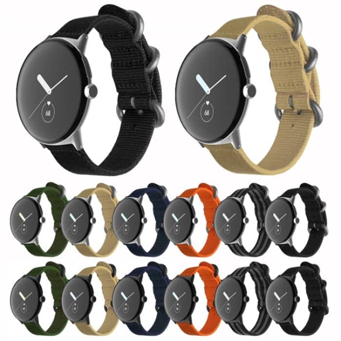 Uhrenarmband mit gewebter Nylon-Stahlschnalle, For Google Pixel Watch – Bild 2