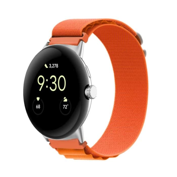 Uhrenarmband mit Nylonschlaufe und silbernem Verbindungsstück, For Google Pixel Watch – Bild 1
