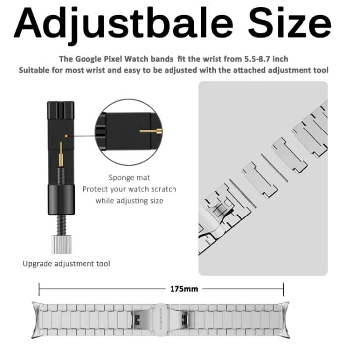 Uhrenarmband aus Metall mit einer Perle und Butterfly-Schnalle, For Google Pixel Watch – Bild 2