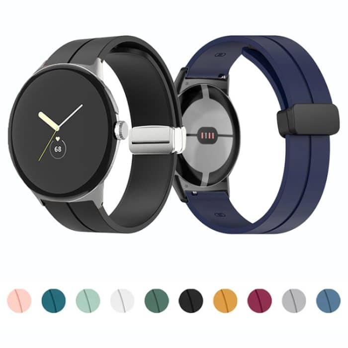 Einfarbiges Silikon-Uhrenarmband mit Faltschließe, For Google Pixel Watch – Bild 3