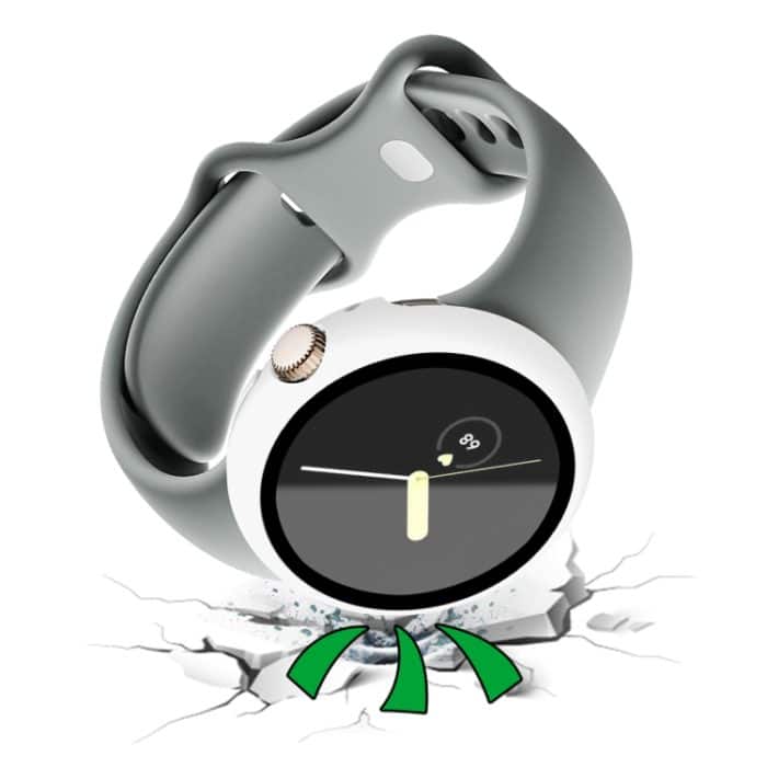 Mattierter PC-Rahmen, gehärtete Folie, integrierte Uhrenschutzhülle, For Google Pixel Watch – Bild 6