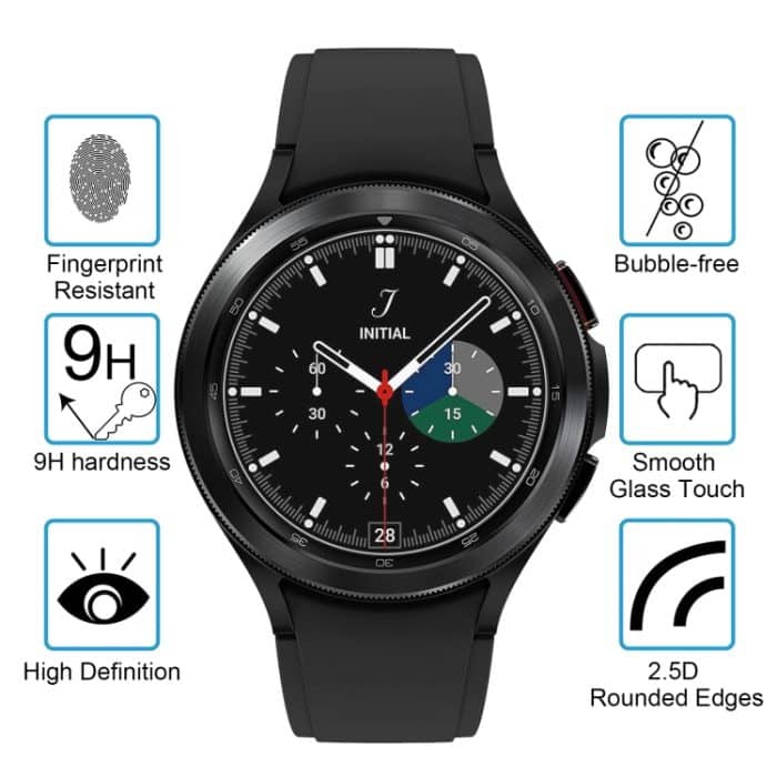 0,26 mm 2,5D 9H Displayschutzfolie aus gehärtetem Glas für Uhren, For Samsung Galaxy Watch4 Classic 46mm, For Samsung Galaxy Watch4 40mm – Bild 3