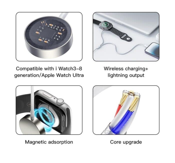 TOTUDESIGN CACW-073 USB-C / Typ-C Uhren-Geflechtdraht-Magnetladegerät, CACW-073 – Bild 3