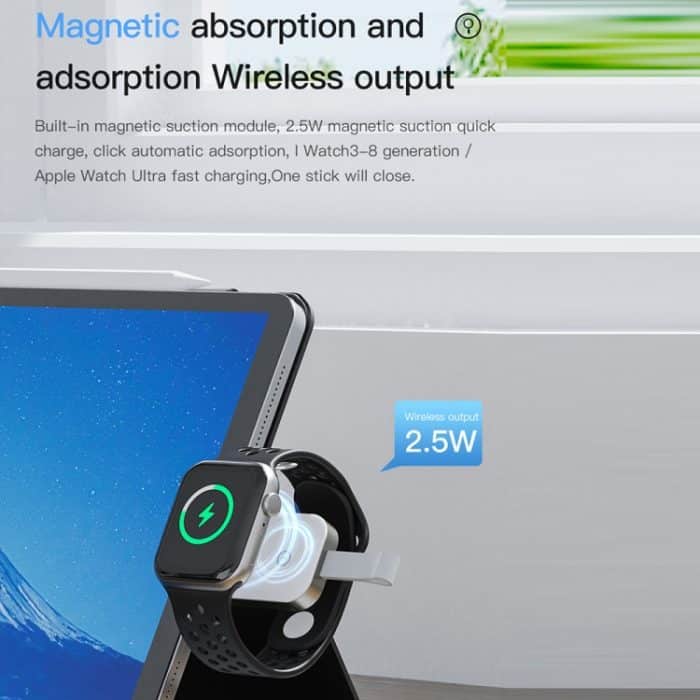 Für Apple Watch TOTUDESIGN Watch kabelloses magnetisches Ladegerät, USB-A, USB-C / Type-C, 8 Pin – Bild 3