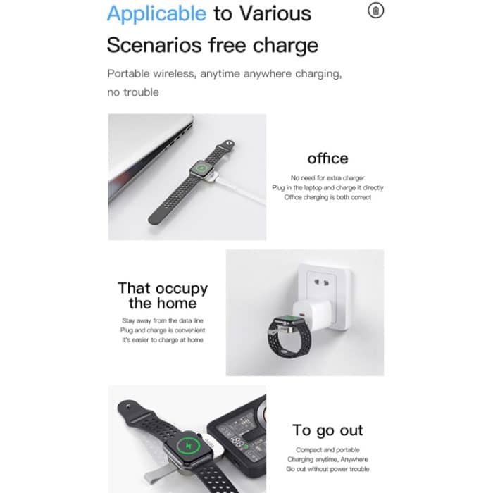 Für Apple Watch TOTUDESIGN Watch kabelloses magnetisches Ladegerät, USB-A, USB-C / Type-C, 8 Pin – Bild 4