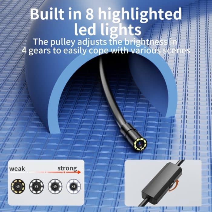 AN112 IP68 8LEDS 8mm Industrievideoskop für 8-Pin, 1m Flexible Line, 2m Flexible Line, 3.5m Flexible Line, 5m Flexible Line, 10m Flexible Line, 1m Hard Line, 2m Hard Line, 3.5m Hard Line, 5m Hard Line, 10m Hard Line – Bild 6