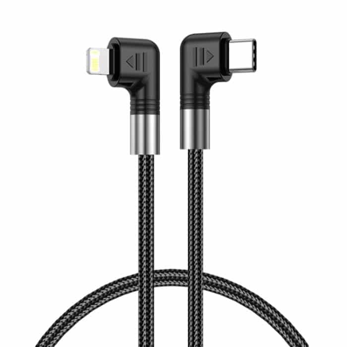 A9 30 W USB-C/Typ-C auf 8-poliges Doppelwinkel-Datenkabel – Bild 1