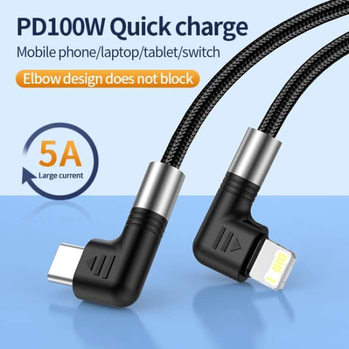 A9 30 W USB-C/Typ-C auf 8-poliges Doppelwinkel-Datenkabel – Bild 3