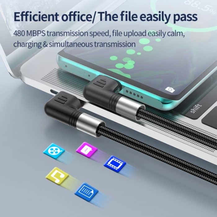 A9 30 W USB-C/Typ-C auf 8-poliges Doppelwinkel-Datenkabel – Bild 7