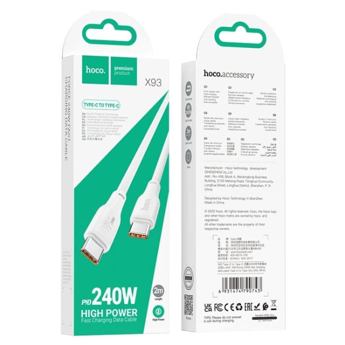 hoco X93 240 W USB-C/Typ-C auf USB-C/Typ-C Schnelllade-Datenkabel – Bild 6