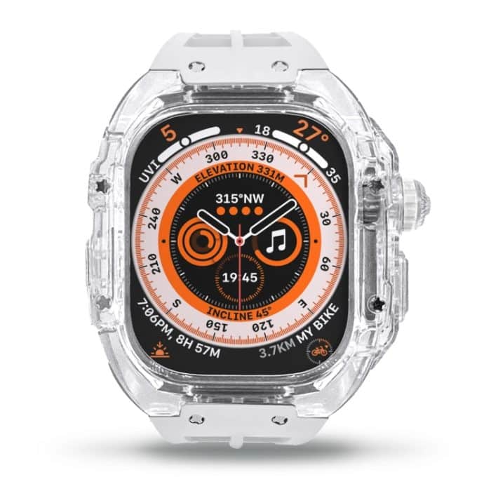 Fluorkautschuk-Uhrenarmband mit transparentem Panzergehäuse, For Apple Watch Ultra 49mm – Bild 1