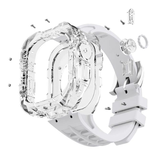 Fluorkautschuk-Uhrenarmband mit transparentem Panzergehäuse, For Apple Watch Ultra 49mm – Bild 5