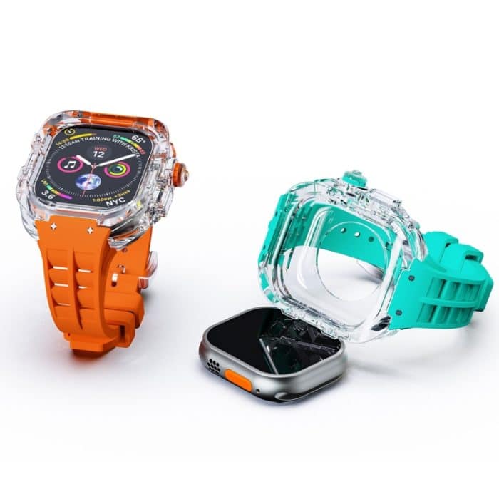 Fluorkautschuk-Uhrenarmband mit transparentem Panzergehäuse, For Apple Watch Ultra 49mm – Bild 3