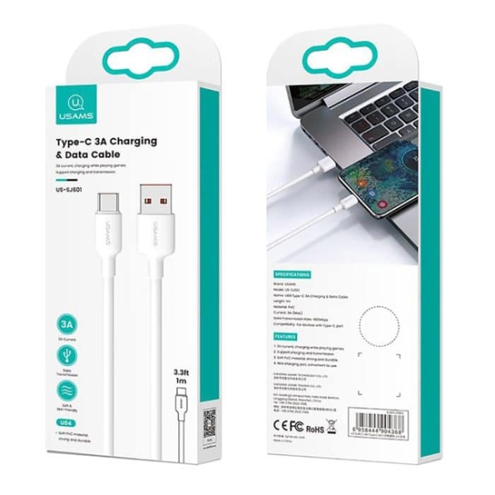 USAMS US-SJ601 U84 USB-auf-USB-C/Typ-C 3A Ladedatenkabel – Bild 7