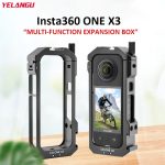 Für Insta360 X3 YELANGU LW-ONE X3 Metallkäfig-Gehäuse mit erweitertem Rahmen, LW-ONE X3 With T1 Tripod – Bild 3