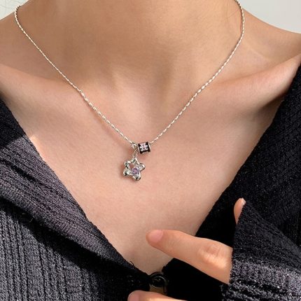 Damen-Halskette mit leichter Luxus-Schleife, Schlüsselbeinkette