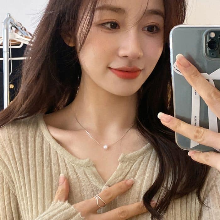 Damen-Halskette mit leichter Luxus-Schleife, Schlüsselbeinkette – Bild 5