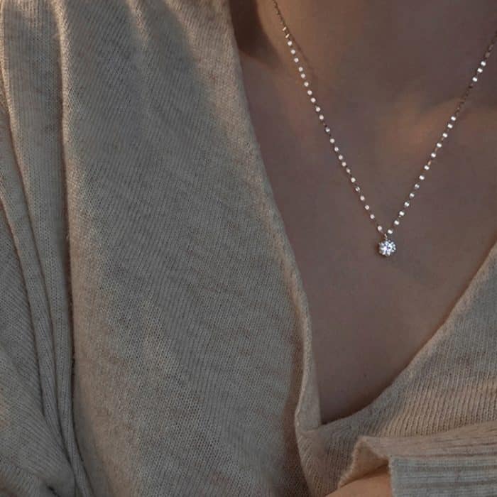 Damen-Halskette mit leichter Luxus-Schleife, Schlüsselbeinkette – Bild 2