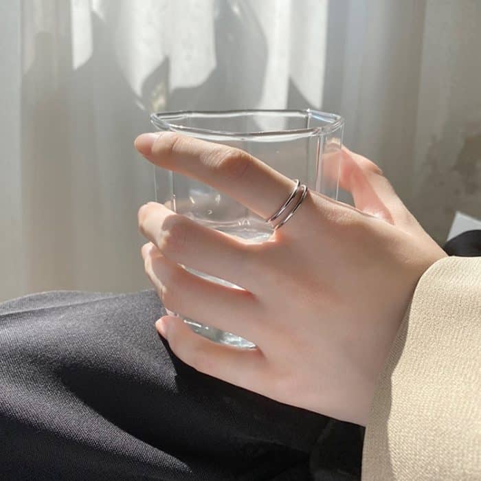 S925 Sterling Silber Cool Style Damen Kombinationsring – Bild 1