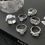 Offener Ring aus 925er-Sterlingsilber mit unregelmäßigem Kristall-Onyx für Damen – Bild 3