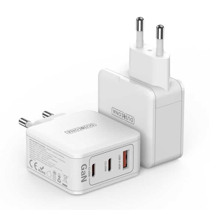 DUZZONA T9 65W Dual USB-C / Typ-C+USB GaN Schnellladegerät – Bild 2