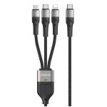 DUZZONA A4 5A USB-C / Typ-C auf USB-C / Typ-C + 8 Pin + Micro-USB-Schnellladedatenkabel, Kabellänge: 1,3 m