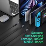 DUZZONA A4 5A USB-C / Typ-C auf USB-C / Typ-C + 8 Pin + Micro-USB-Schnellladedatenkabel, Kabellänge: 1,3 m – Bild 3