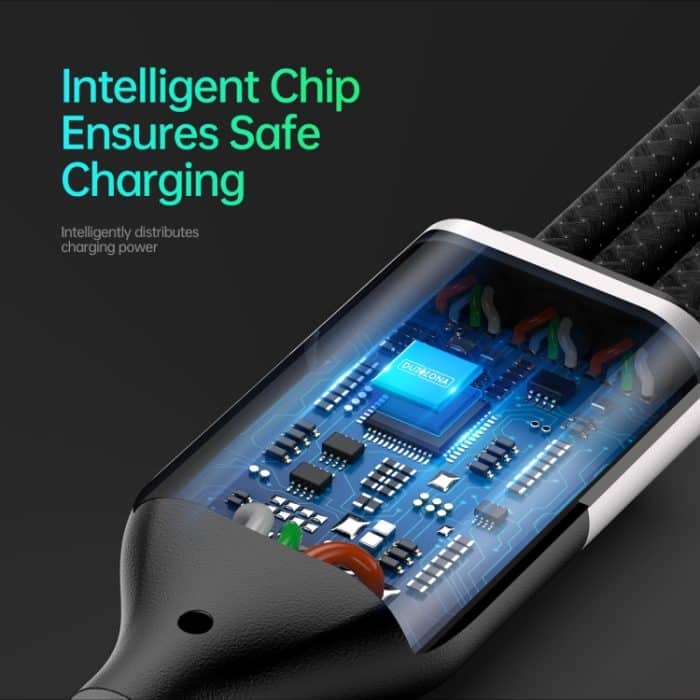 DUZZONA A4 5A USB-C / Typ-C auf USB-C / Typ-C + 8 Pin + Micro-USB-Schnellladedatenkabel, Kabellänge: 1,3 m – Bild 5