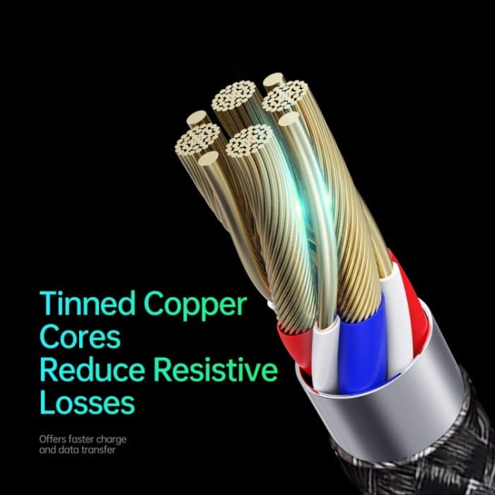 DUZZONA A4 5A USB-C / Typ-C auf USB-C / Typ-C + 8 Pin + Micro-USB-Schnellladedatenkabel, Kabellänge: 1,3 m – Bild 6