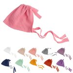 Niedliche Mütze aus elastischem Stoff für Neugeborene mit Riemen – Bild 7