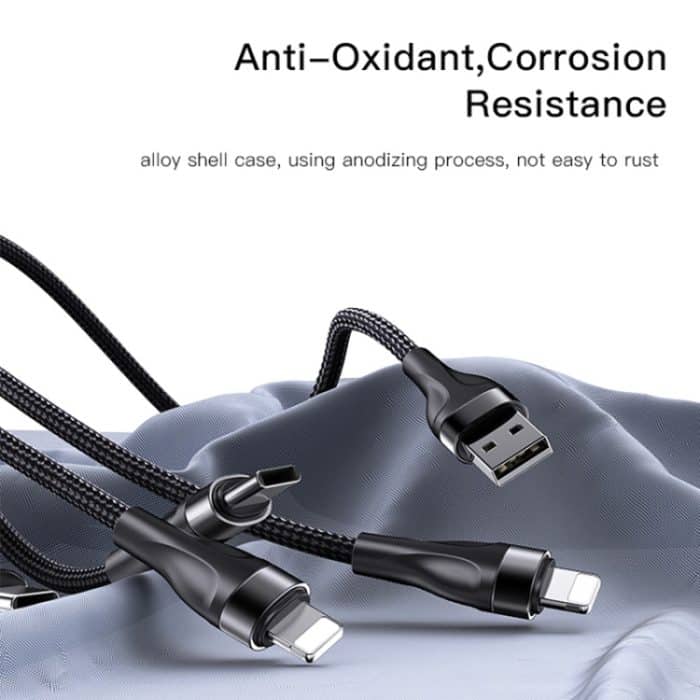 YESIDO CA111 1,2 m 4A USB auf Dual Type-C + Dual 8 Pin Ladekabel – Bild 9