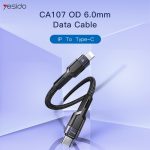 YESIDO CA107 1,2 m 2,4 A USB-C/Typ-C auf 8 Pin OD0,6 Ladedatenkabel – Bild 2