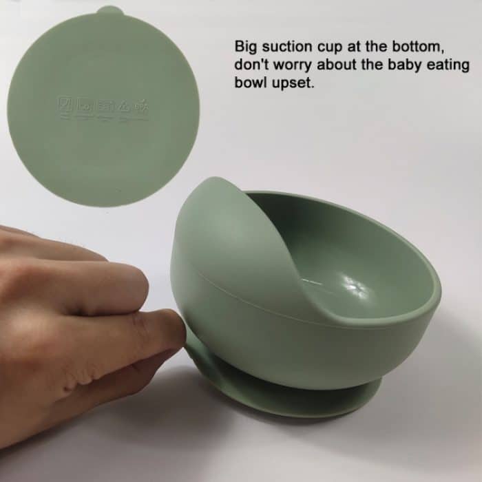 Kinder Silikon Anti-Fall Saugnapf Schüssel Trainingslöffel Nahrungsergänzungsmittel Schüssel Set, zufällige Farblieferung – Bild 3